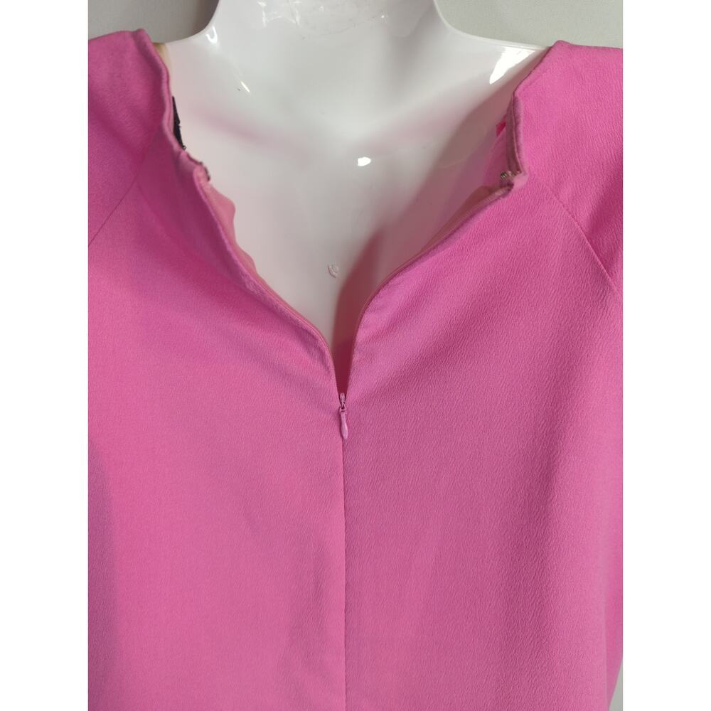 Hot & Delicious Pink Raglan Blouse Top‎ Womens M Crew Neck Babydoll Barbie - Picture 5 of 9